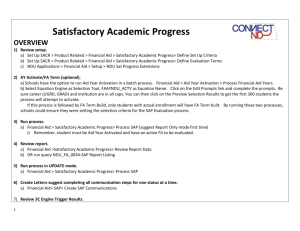 Satisfactory Academic Progress OVERVIEW