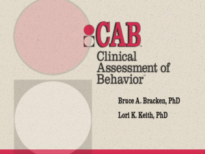 Clinical Assessment of Behavior