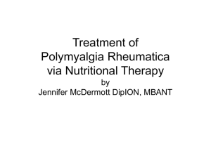 Treatment of Polymyalgia Rheumatica via Nutritional Therapy by