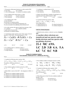 21.1&2 Definitions & Oxidation Numbers 2012