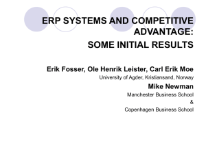 ERP SYSTEMS AND COMPETITIVE ADVANTAGE