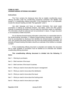 FORM 45-108F1 Crowdfunding Offering Document