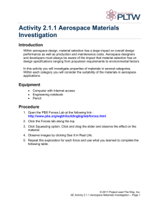 Activity 2.1.1 Aerospace Materials Investigation Introduction
