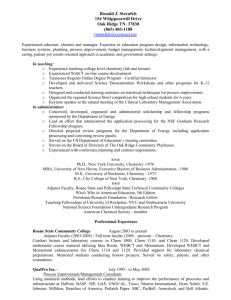 Resume for Dr. Sternfels - Roane State Community College