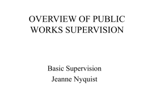 OVERVIEW OF PUBLIC WORKS SUPERVISION