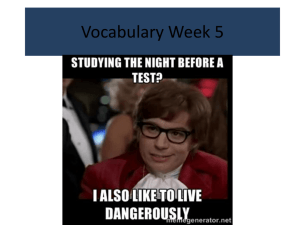 Vocabulary Week 5