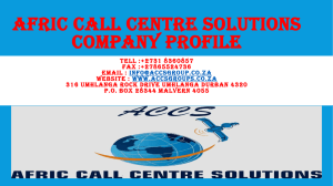 Afric call centre solutions COMPANY PRFILE 2015
