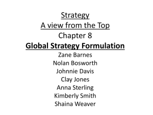 Strategy A view from the Top Chapter 8 Global Strategy Formulation