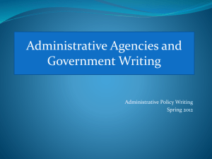overview of admin agencies