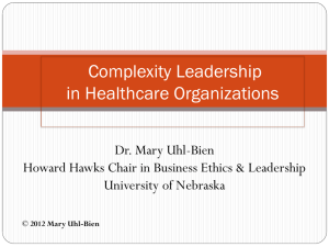 Complexity Leadership in Healthcare