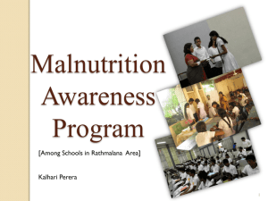 Malnutrition Awareness - Faculty of Science