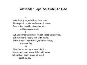 Alexander Pope: Solitude: An Ode