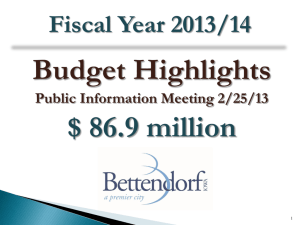 FY 2013/14 Budget Highlights