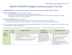 Strategic Communications tools matrix