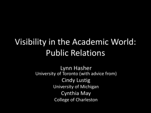 LynnHasher2012Pnom - Women in Cognitive Science