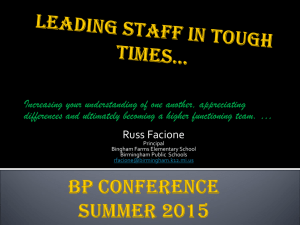 BP Confernce Facione Breakout Session Leading in Tough Times