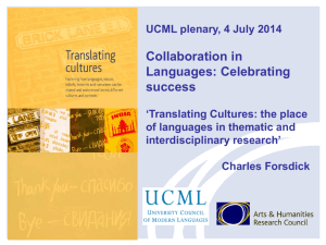 Workshop presentation: Translating Cultures - Charles