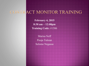 Contract Monitor Training