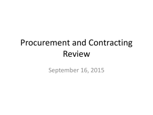 Procurement and Contracting Review 9-16