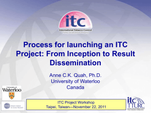 Quah. 2011. rocess for launching and ITC Project: From inception to