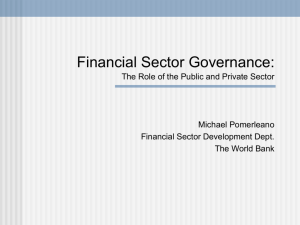 Financial Sector Governance: The Role of the Public and Private