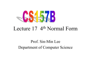 Lecture 4 Normal Forms-BCNF - Department of Computer Science