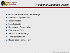 Chapter 7: Relational Database Design