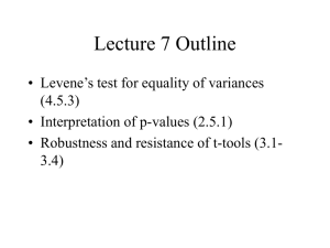 Lecture 7 Outline - Wharton Statistics Department