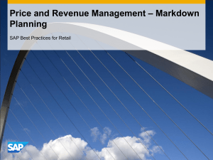 Price and Revenue Management – Markdown