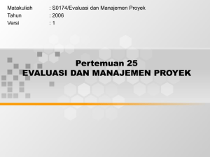 evaluasi dan manajemen proyek