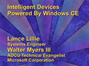 Intelligent Devices Powered By Windows CE Lance Lillie Systems