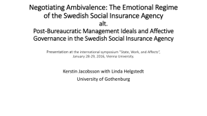 The Emotional Regime of the Swedish Social Insurance Agency alt