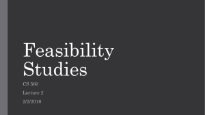 Feasibility Study and Presentations