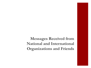 Message from National and International Organizations and Friends