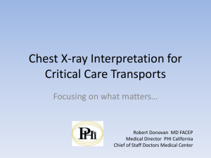 Chest X-ray Interpretation for Critical Care Transports