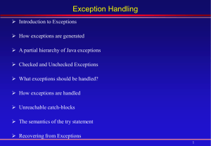 Lecture 16: ExceptionHandling