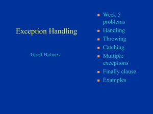 Exceptions - Department of Computer Science