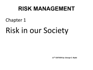 Prelim - Chapter 1 - Risk in our Society