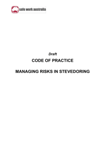 Draft Code of practice - MANAGING RISKS IN STEVEDORING