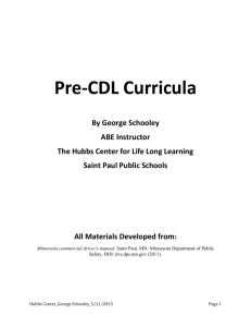 Pre-CDL Curricula