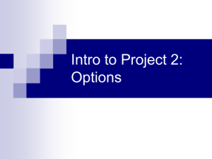 Intro to Project 2 Options