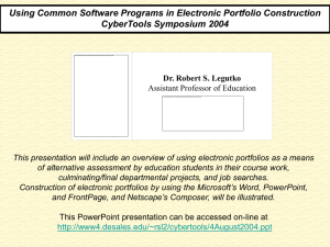 Using Common Software Programs in Electronic Portfolio