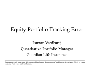 Equity Portfolio Tracking Error