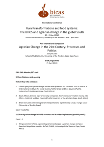 Agrarian Change in the 21 st Century: Processes and Politics