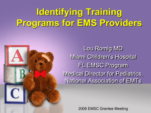 Identifying Training Programs for EMS Providers
