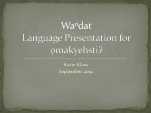 Wandot Language - Wyandotte Nation