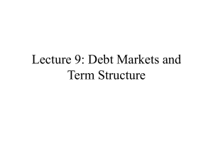Lecture 8: Debt Markets and Term Structure