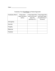 Name: Vocabulary from The Whisper by Pamela Zagarenski