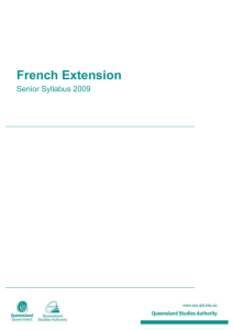French Extension senior syllabus