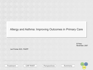 Allergy and Asthma: Improving Outcomes in